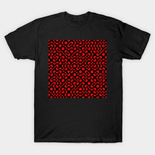 Truchet Tiles v008 Red & Black T-Shirt